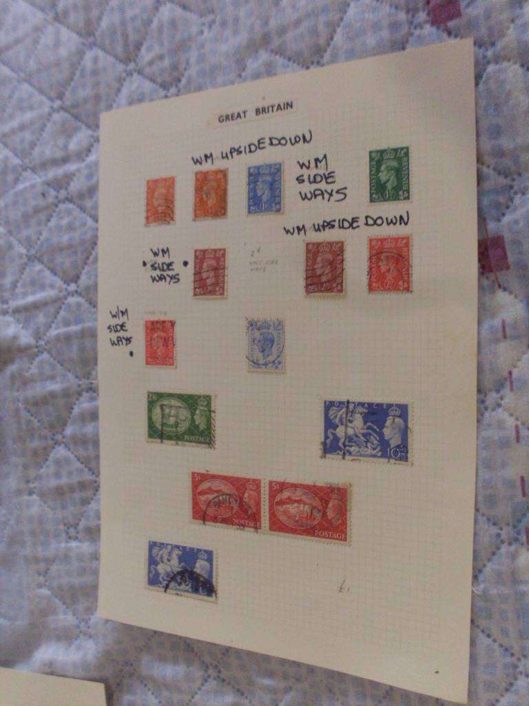 A COLLECTION OF VARIOUS GREAT BRITAIN WATERMARK ERRORS ( SIDEWAYS AND INVERTED )