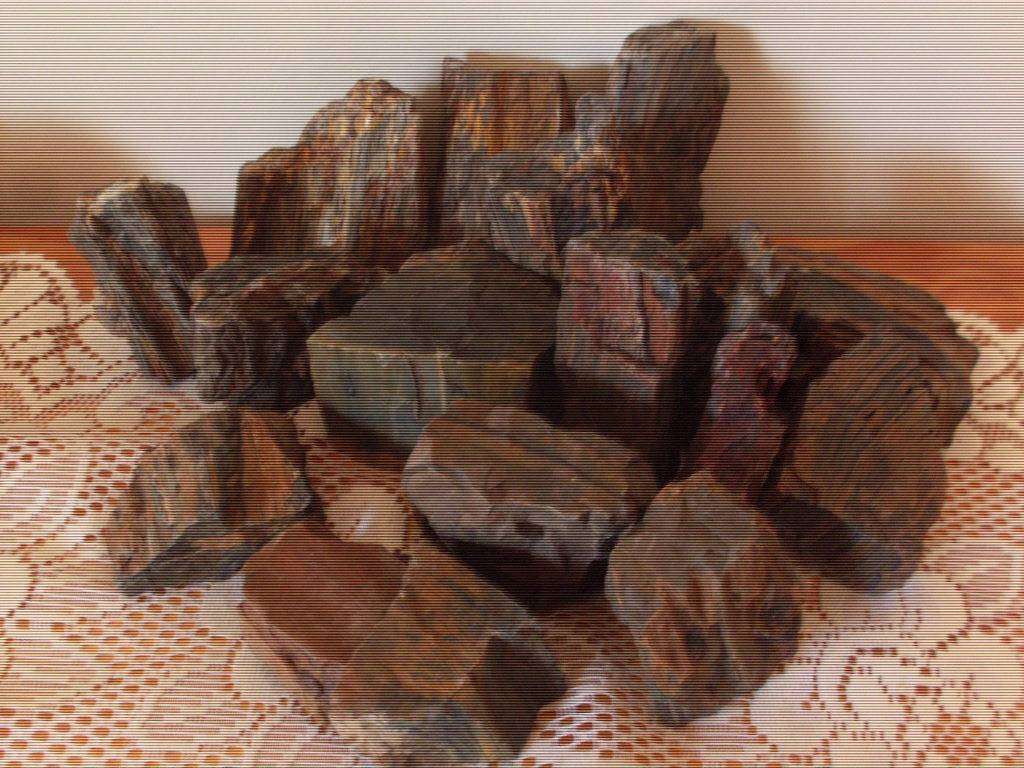 17 VARIOUS PIECES OF PETRIFIED/FOSSILISED ROCK...6.1 KG