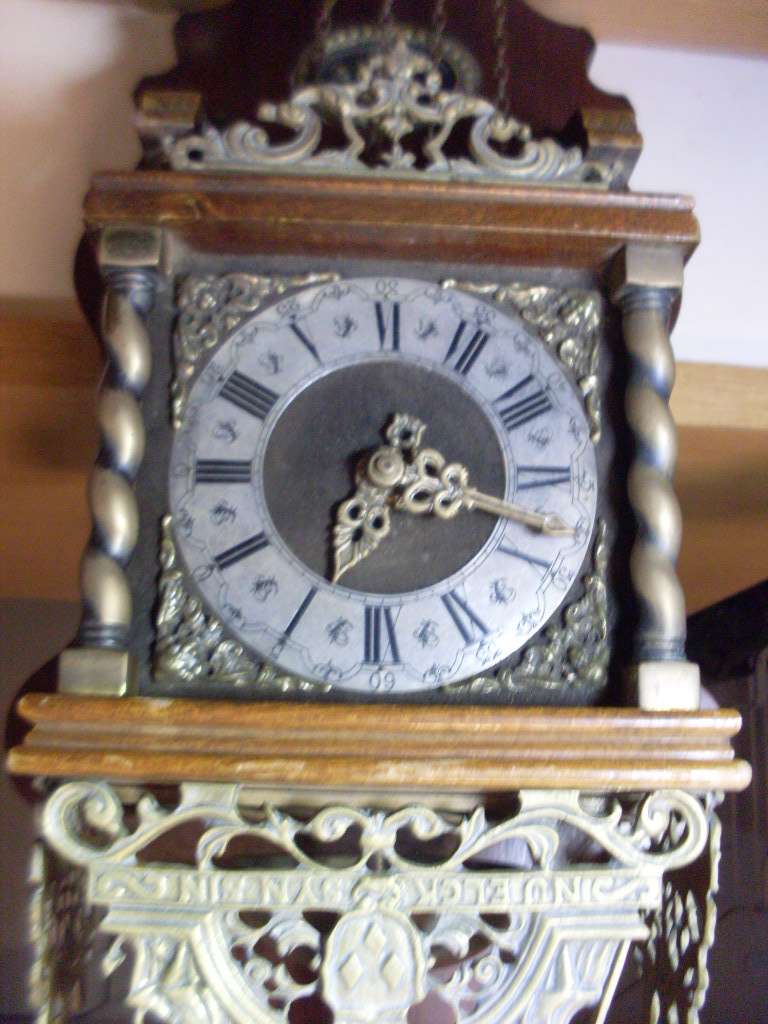 BEAUTIFUL ZAANSE DUTCH BRASS/WOODEN WALL CLOCK....WORKING