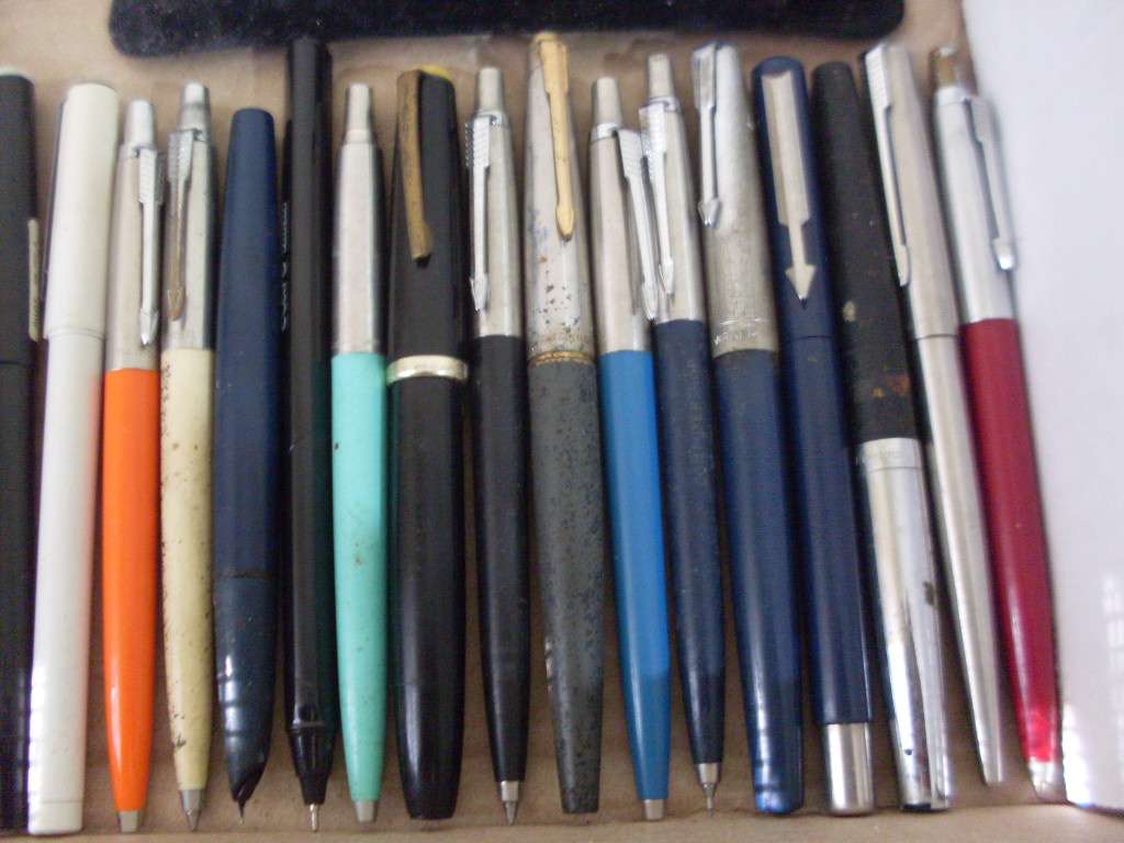 43 VARIOUS PENS/PENCILS......SOME PARKERS AND OTHERS...SOME WILL NEED REFILLS ETC