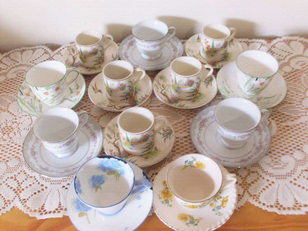 12 VARIOUS VINTAGE SMALL CUP DUOS...24 PIECES