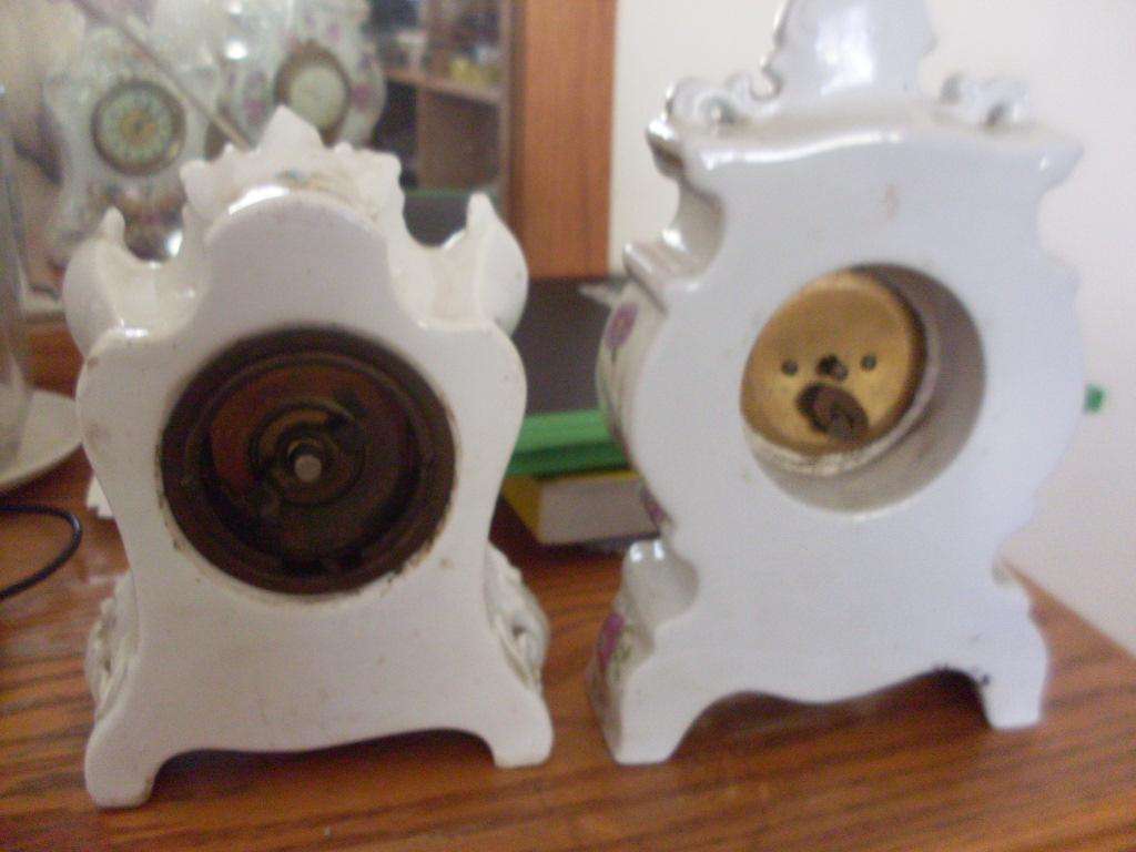 2 PRETTY PORCELAIN CLOCKS...WORKING
