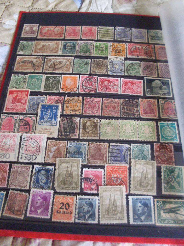 STAMP ALBUM WITH MOSTLY GERMANY AND AUSTRALIA USED/UNUSED POSTAGE STAMPS