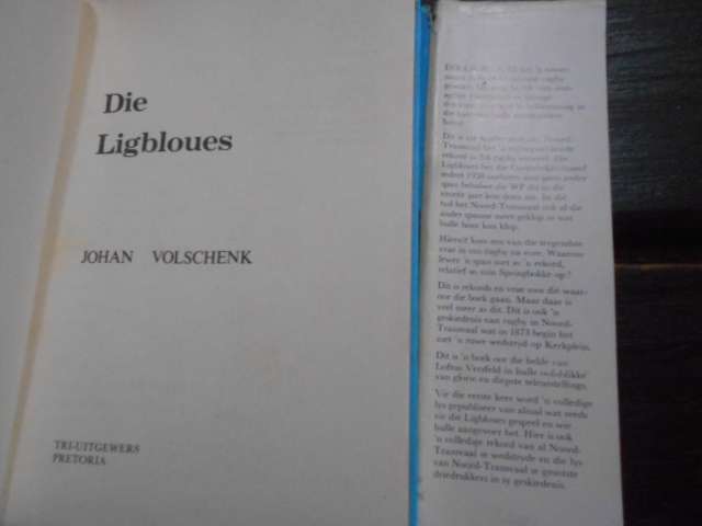 DIE LIGBLOUES -  Johan Volschenk - Tri-uitgewers  1977 1ste ed.