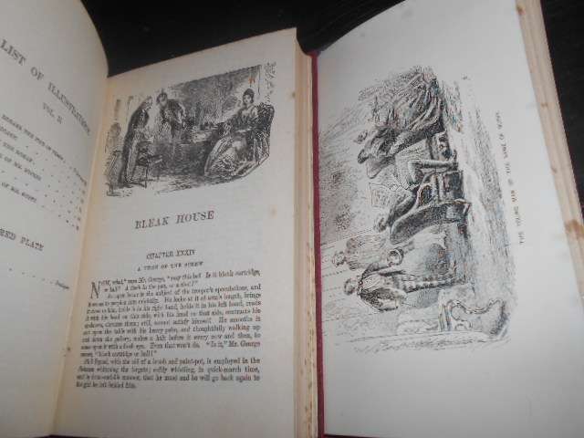 2Charles Dickens  antique books  -  Bleak House  volume 1 & d 2 -  Caxton Pub books with plates
