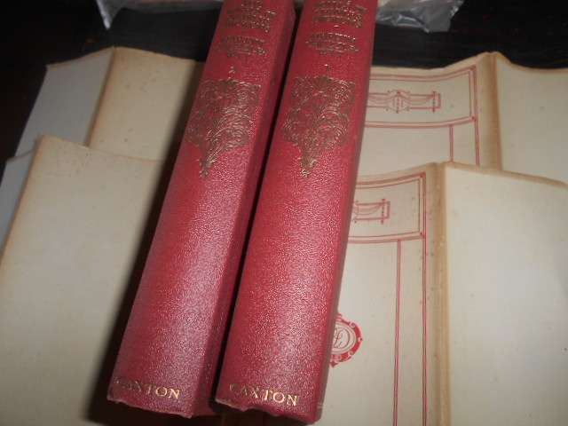 2 antique  Charles Dickens  books - MARTIN CHUZZLEWIT -  volume 1 & d 2 -  Caxton Pub  with plates