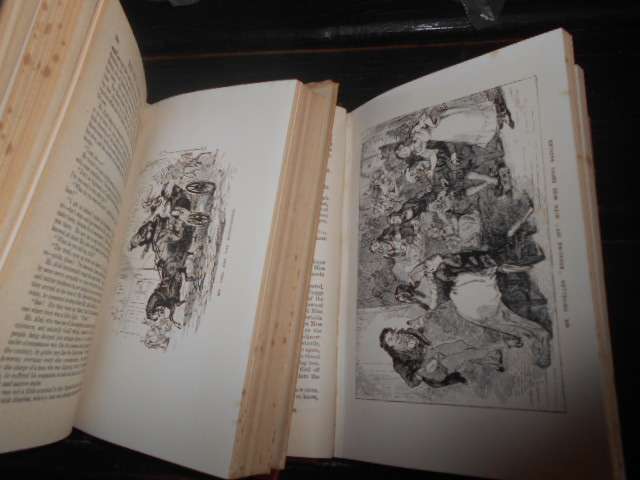 2 antique  Charles Dickens  Caxton books - THE OLD CURIOSITY SHOP-  vol 1 & d 2 -with plates