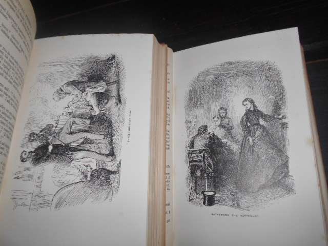 2 antique Charles Dickens  books -OUR MUTUAL FRIEND-  vol 1 & d 2 -  Caxton Pub with plates