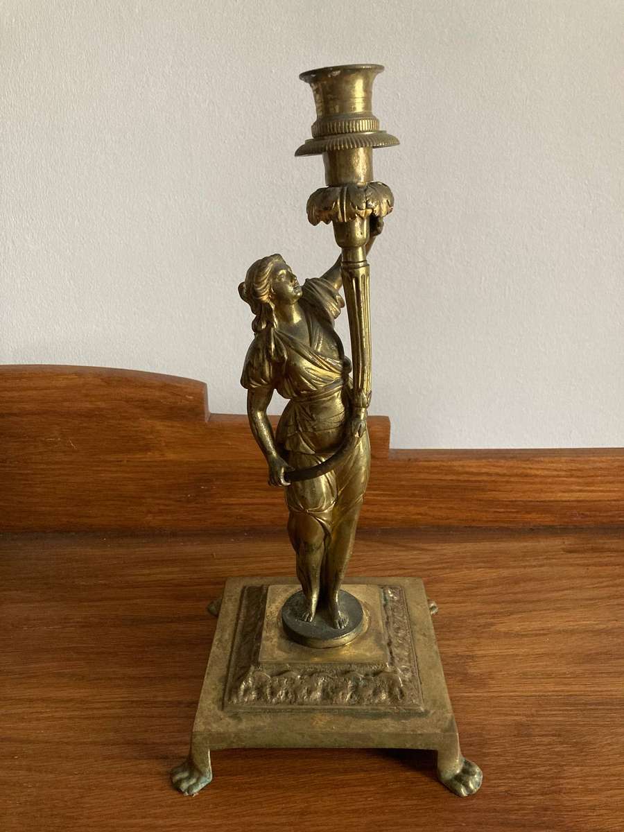 LARGE HEAVY BRASS CANDLEHOLDER