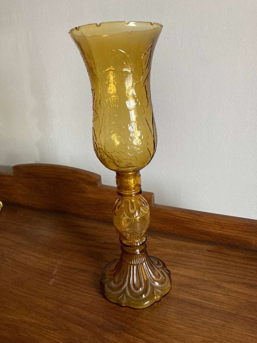 LARGE GLASS CANDLE HOLDER