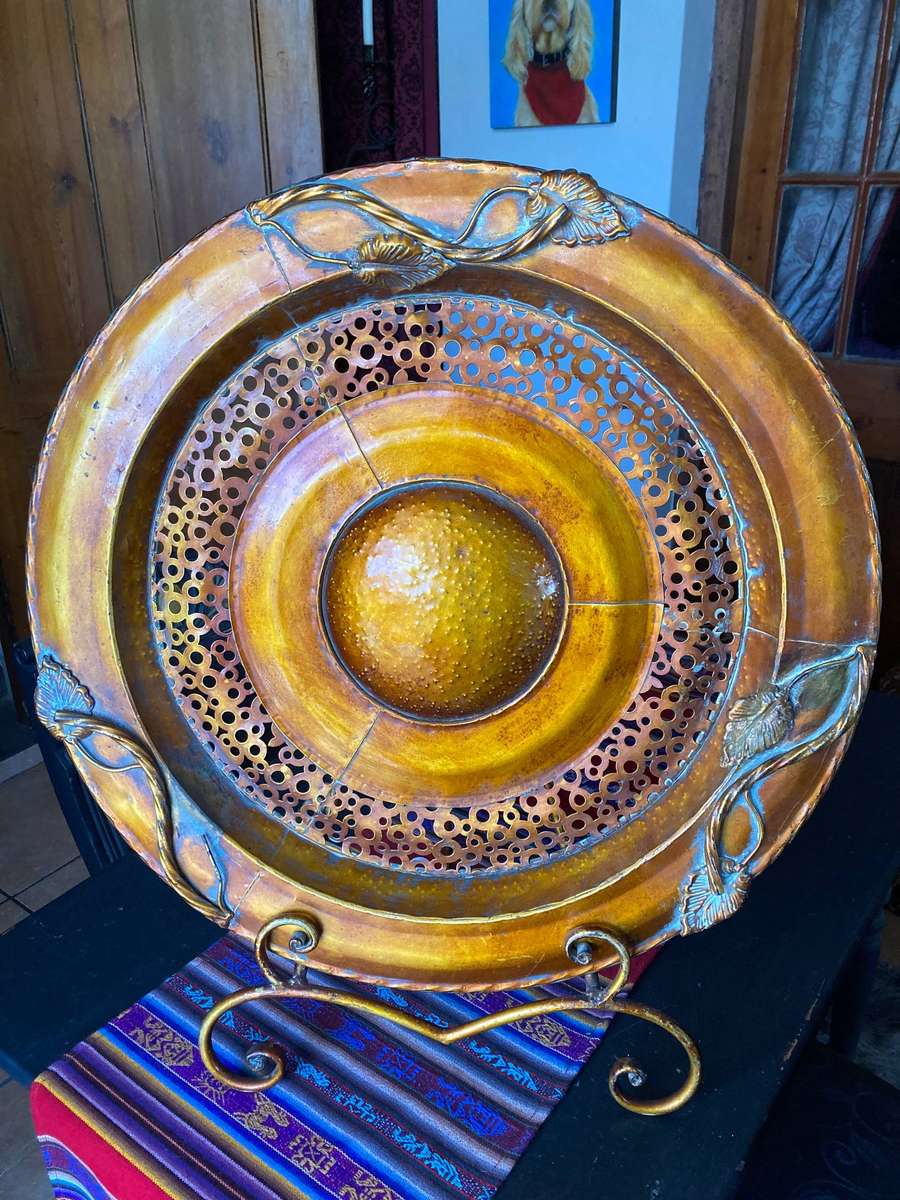 VERY LARGE METAL CHARGER ON STAND