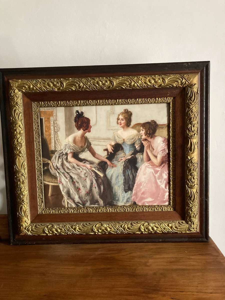VERY LARGE CANVAS PRINT IN AN ORNATE FRAME