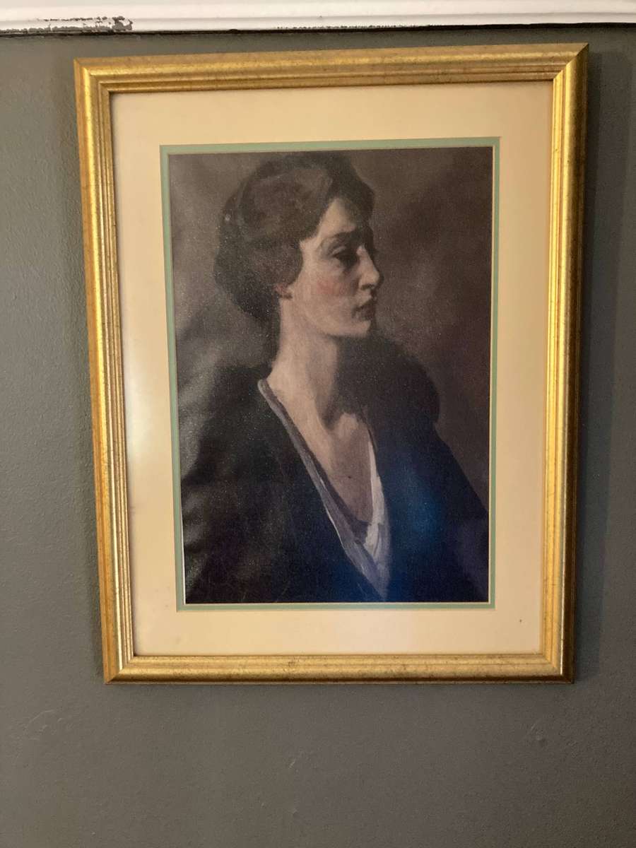 BEAUTIFUL CANVAS PRINT OF A LADY BEHIND GLASS