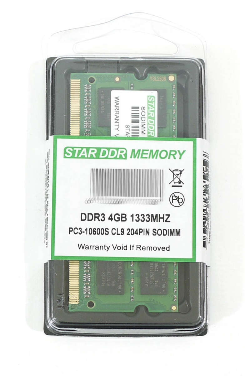 4GB DDR3 1333MHz SODIMM PC3-10600S CL9 204PIN