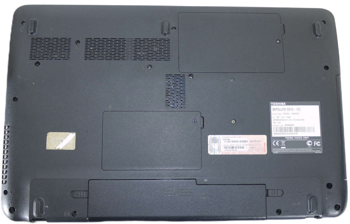 TOSHIBA Satellite C670-12C -  17.3 inch, i3 2310M, 4GB RAM, 700GB Storage (NO BATTERY)