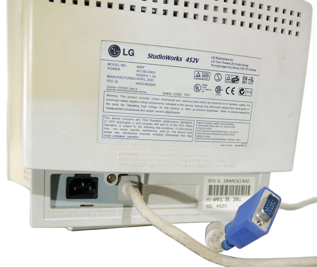 Vitange monitor Studioworks 452V