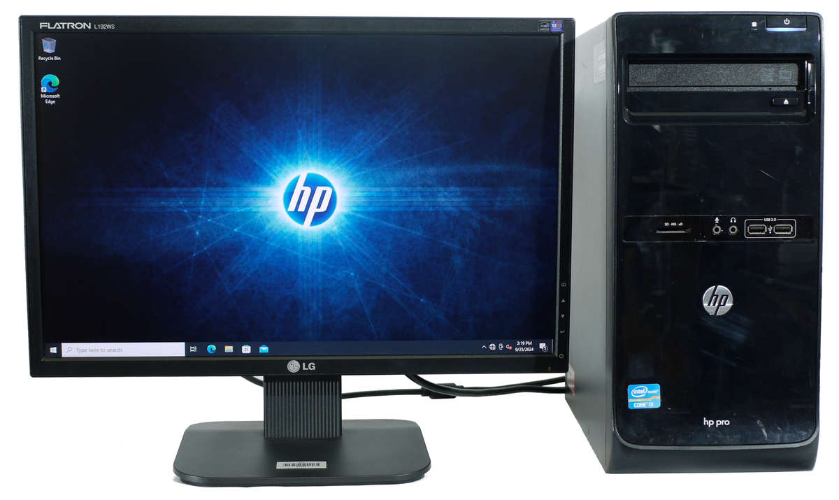 HP Pro 3400 Desktop Computer Tower  19" Monitor, Mouse and Keyboard included