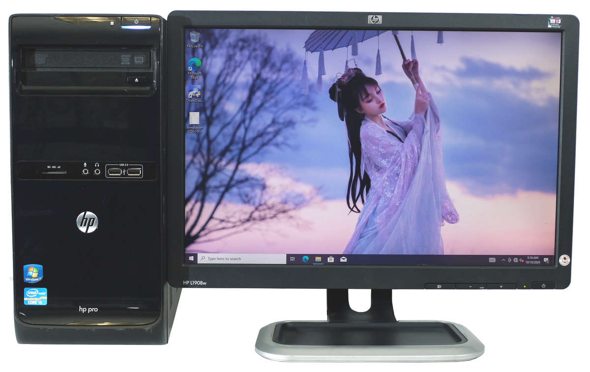 Desktop Computer combo HP Pro 3400 Series MT, 19" Monitor, mouse and keyboard, and WIFI