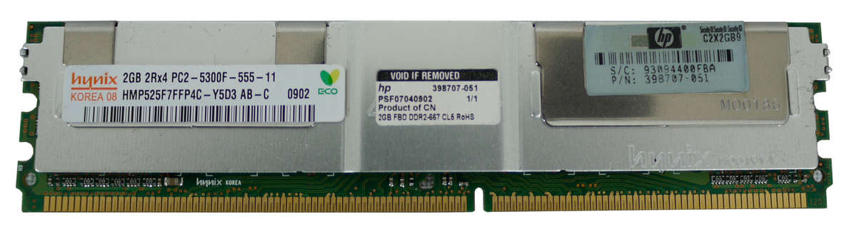 2GB ECC RAM 2Rx4 PC2-5300F-555-11 DDR2 ECC Server Memory