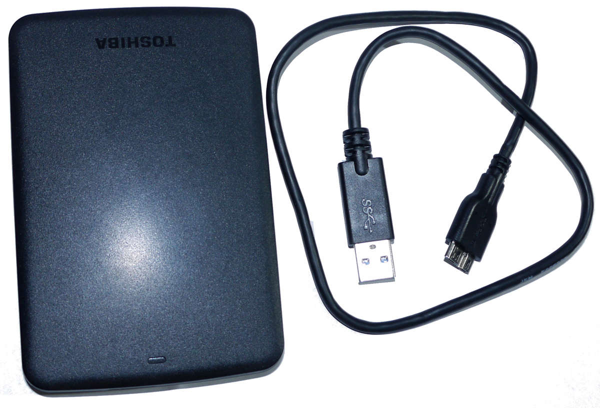 External Hard Drive 500GB Toshiba MQ01UBD050, USB 3.0, Power-on-hours 7hours