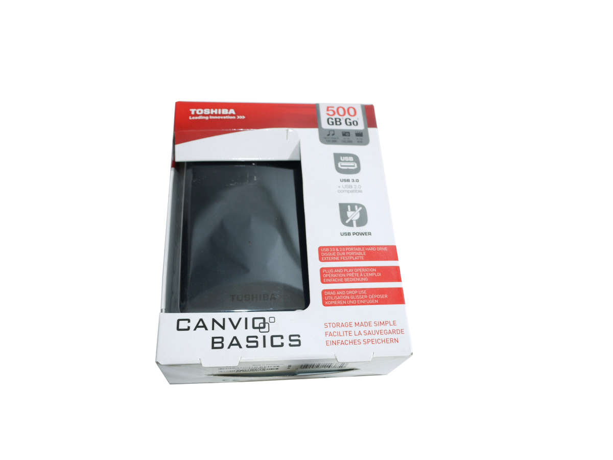 External Hard Drive 500GB Toshiba MQ01UBD050, USB 3.0, Power-on-hours 7hours