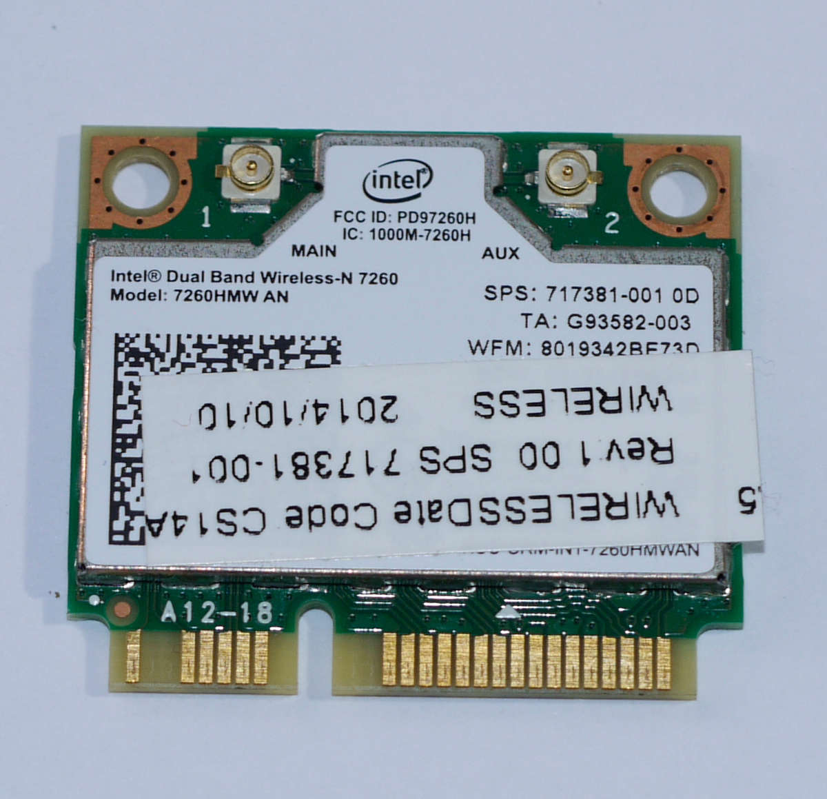 Dual Band Wireless-N 7260 7260AN 802.11abgn+BT4.0 combo WLAN  717381-001