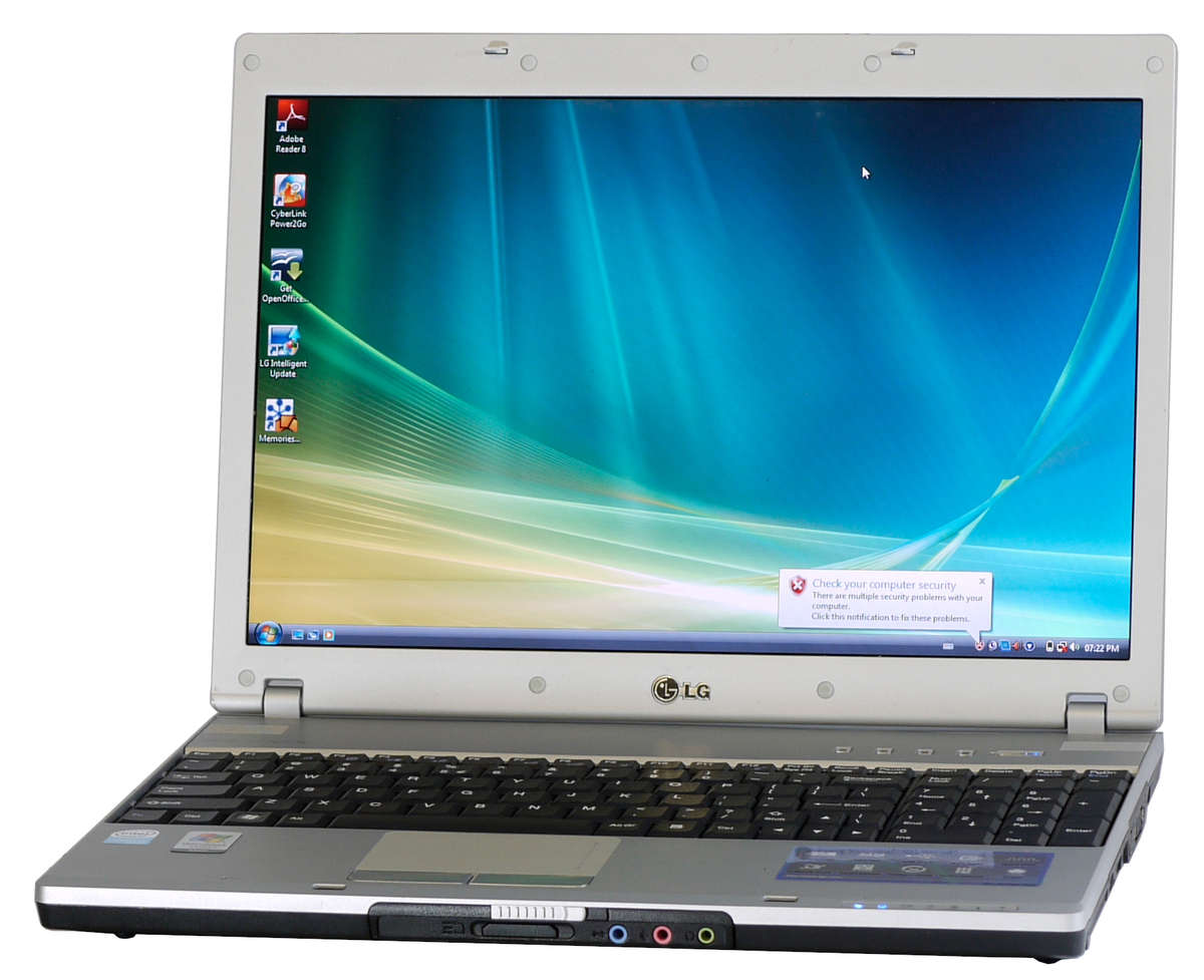 LG laptop FS-2A99AB - Intel Celeron M 440 @ 1.86GHz 1core 1thread, 1.4GB DDR2, 73GB HDD