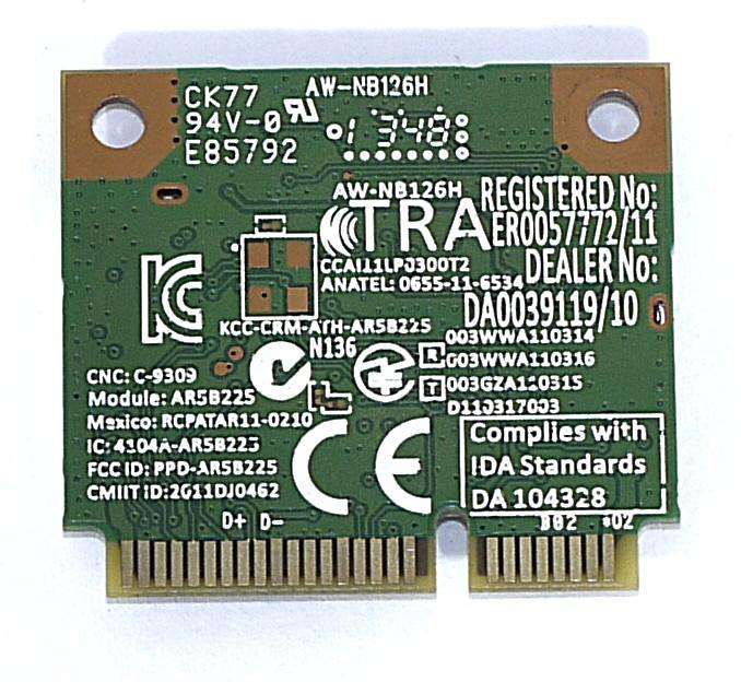 Wlan WirelesAW-NB097H AW-NB100H AW-NB126H AR9485 AR3012 AR5B225 300Mbps Mini PCI-Express BT4.0