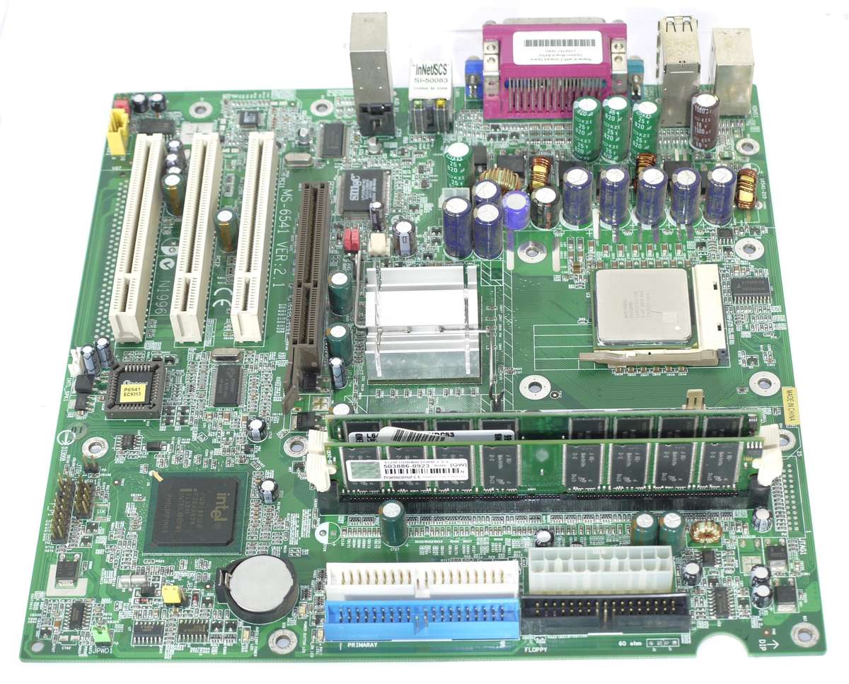 CPU, Motherboard, RAM Combo - MS-6541 VER:2.1, Intel Pentium 4 (mPGA478B), 1GB DDR1, CPU Cooler