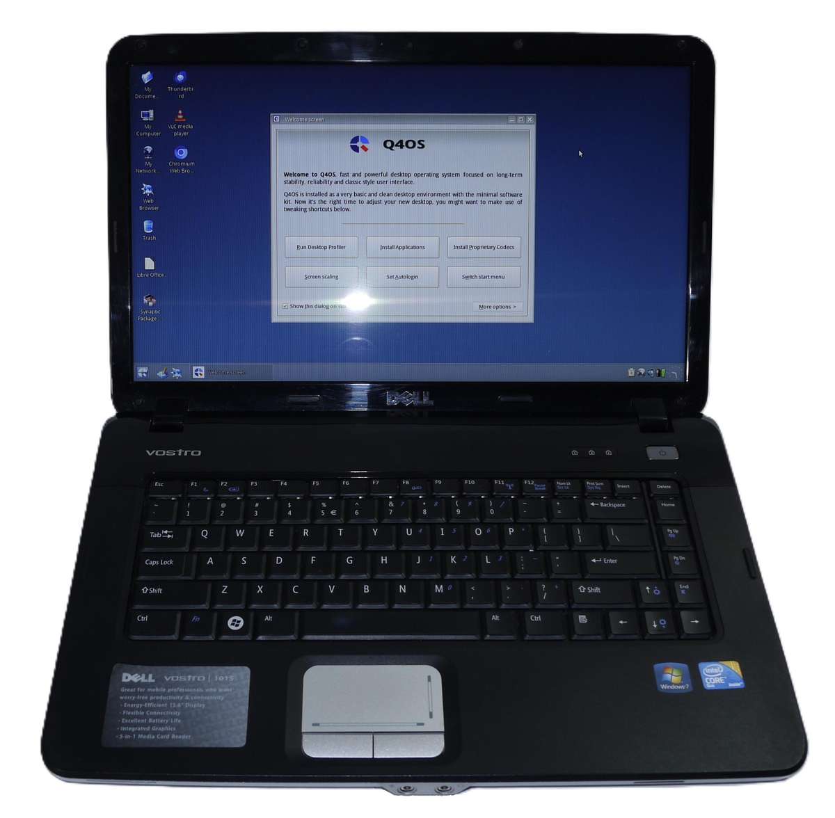 Dell Vostro 1015 Laptop - Intel Core 2 Duo T6570 @ 2.10GHz, 2GB RAM,  298GB HDD [LINUX Q4OS]
