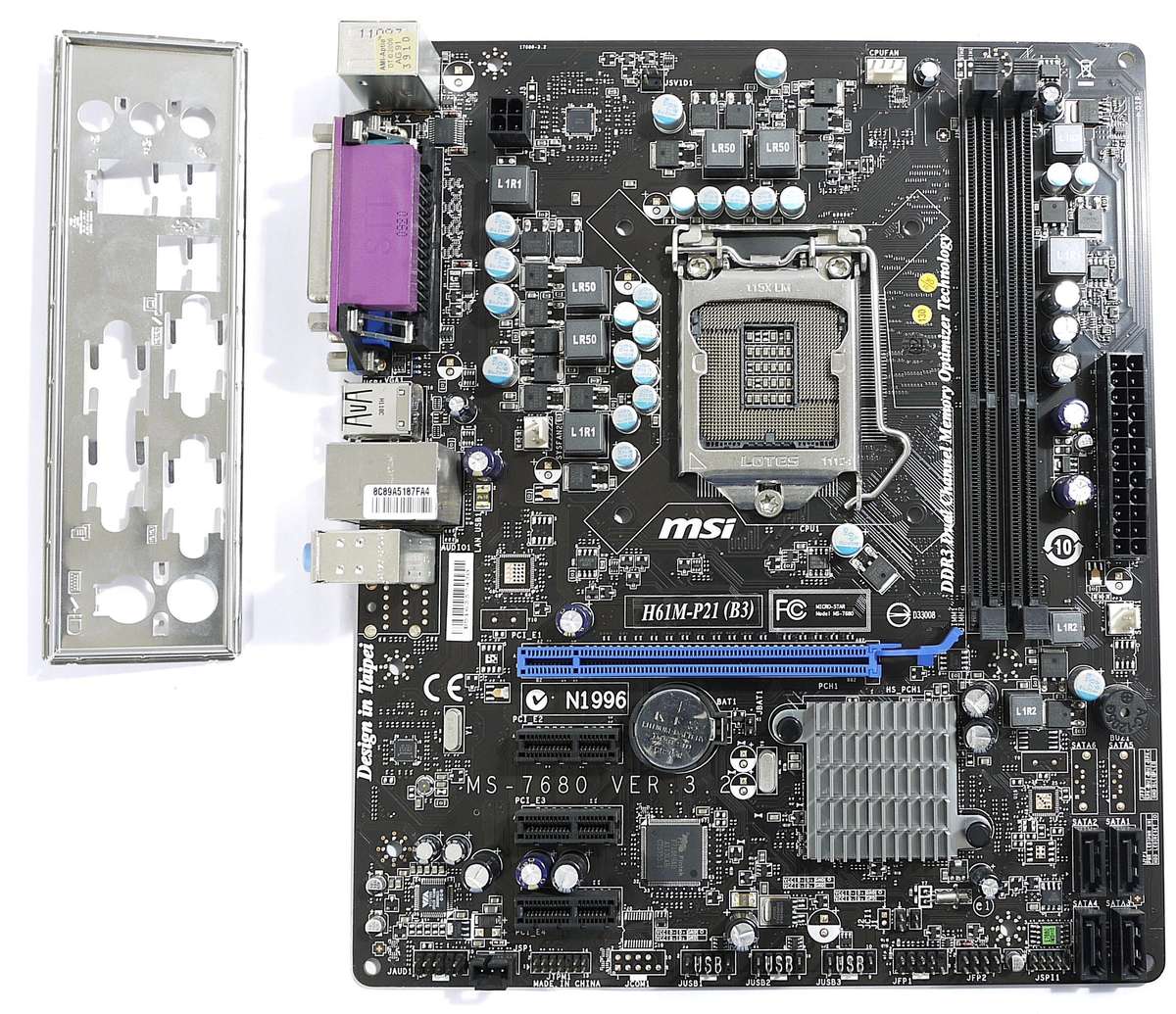 MSI H61M-P21 (B3) - 3rd and 2nd gen Intel CPU, Supports 1600MHz RAM - Motherboard Main board