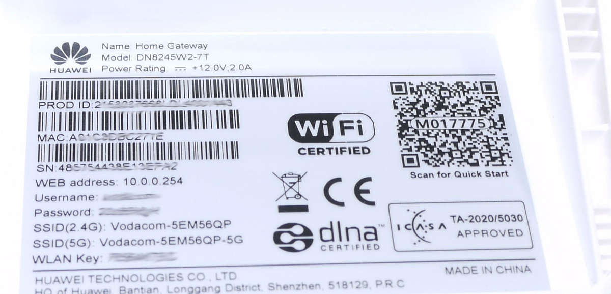 Vodacom Broadband Router Huawei - DN8245W2-7T