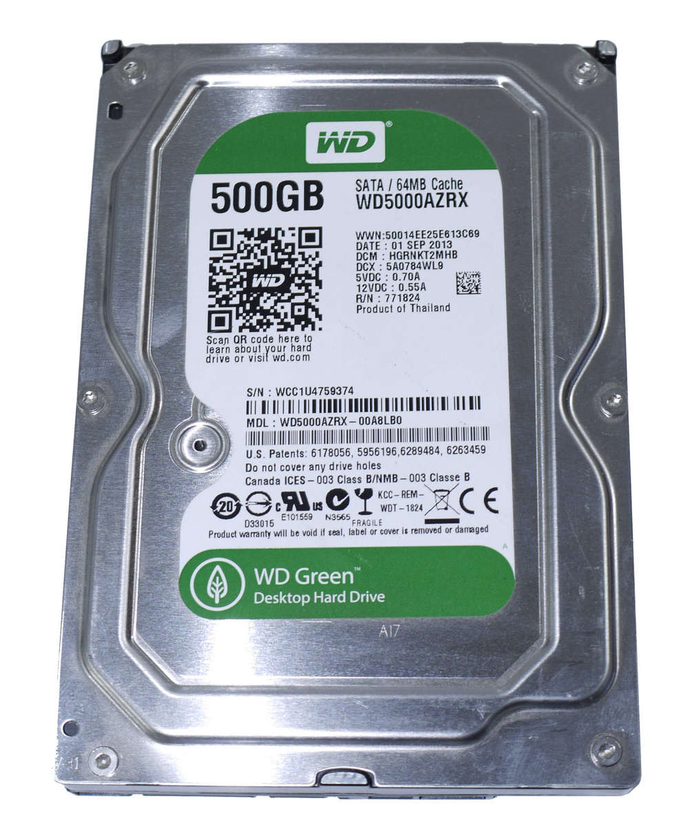Western Digital WD5000AZRX 500GB SATA Hard Drive 150MB Cache