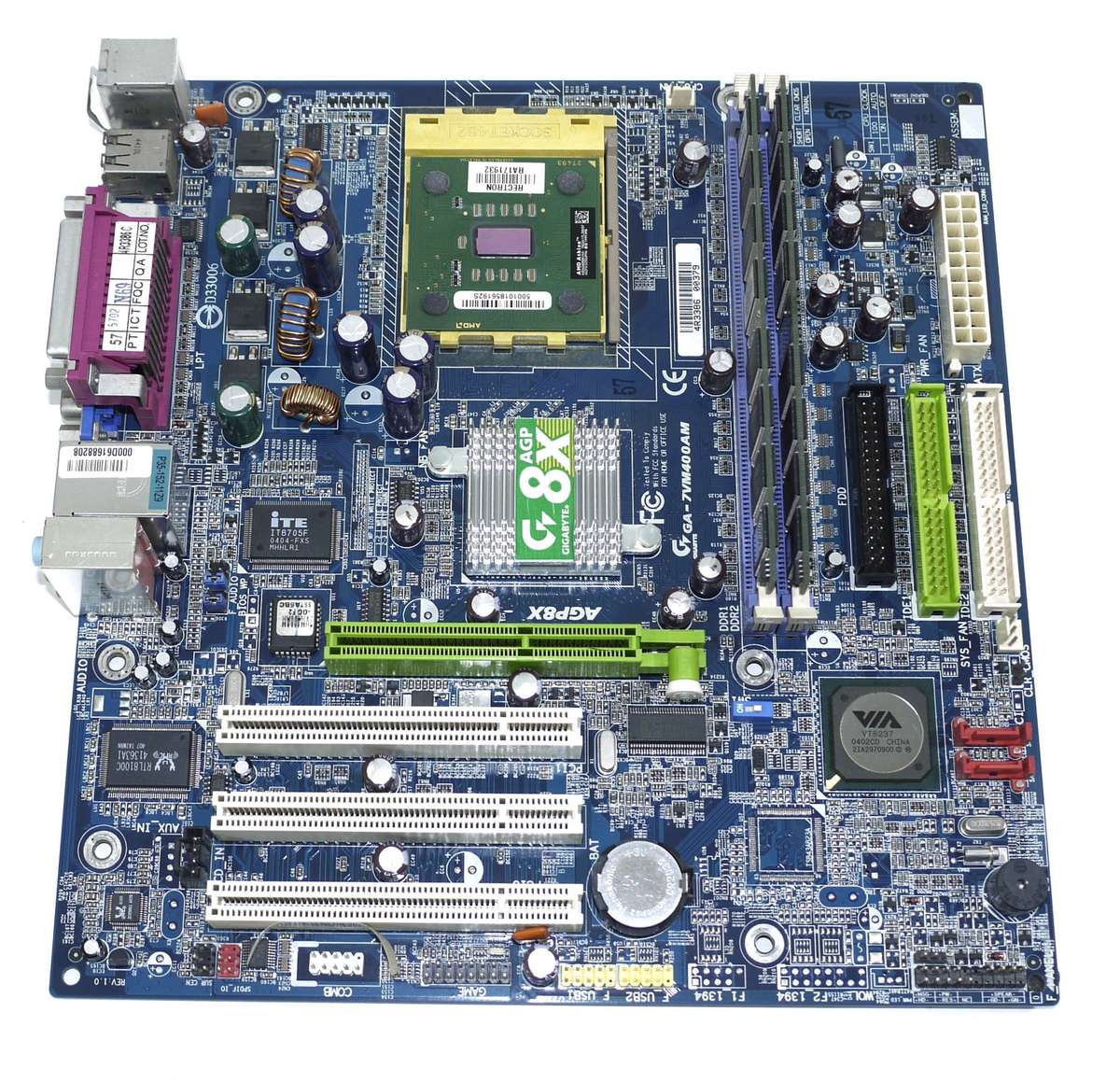 Vintage Motherboard, CPU and RAM - Motherboard: GA-7VM400AM   CPU: AMD Athlon XP 2600+ RAM: 1GB DDR1