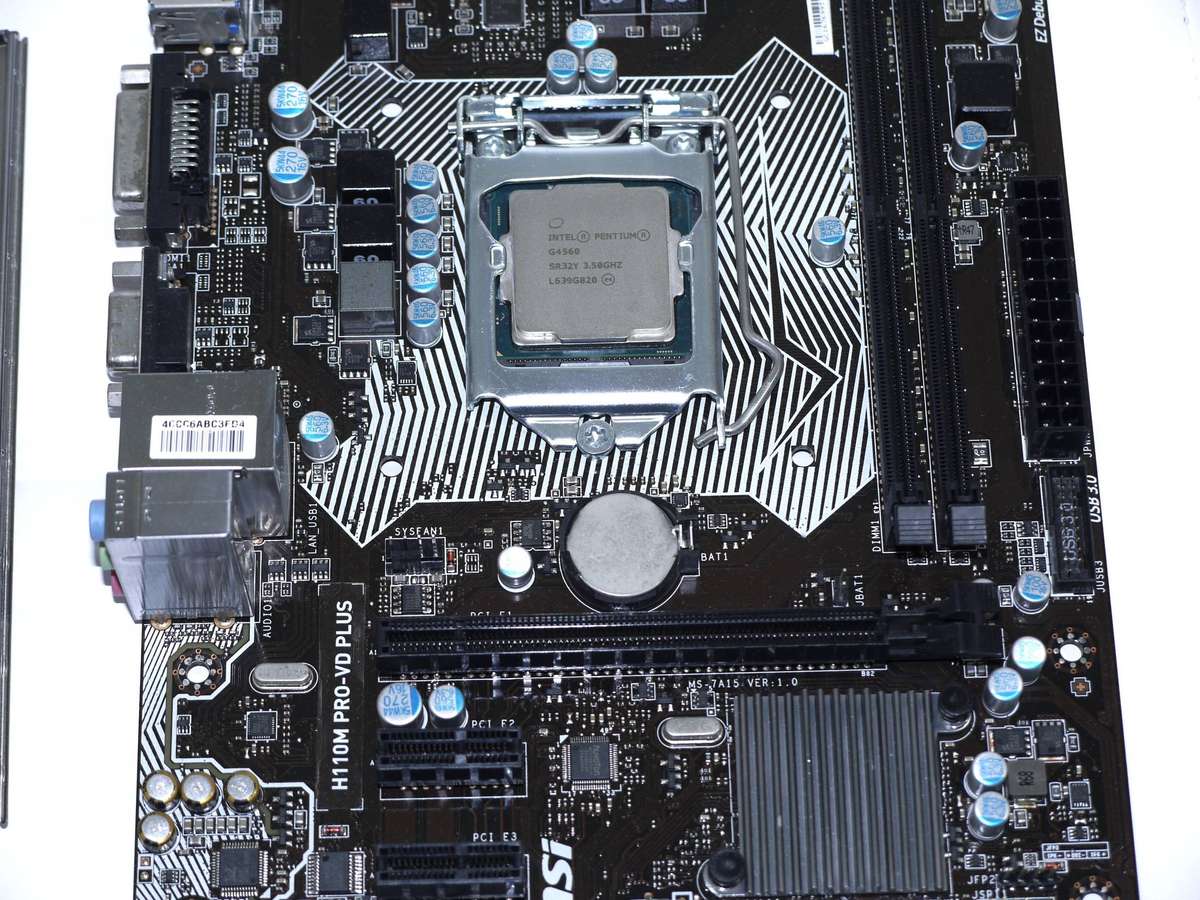 7th Gen CPU, 6th & 7th Gen Motherboard - Intel Pentium G4560 @ 3.50GHz, DDR4, MSI H110M PRO-VD PLUS