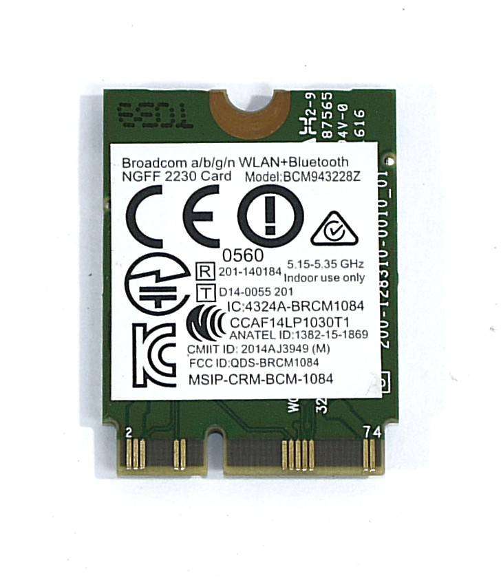 Wireless Network 2.4GHz, 5G and Bluetooth 4.0 Adapter - Mini PCIe, up to 300Mbps - BCM943228Z