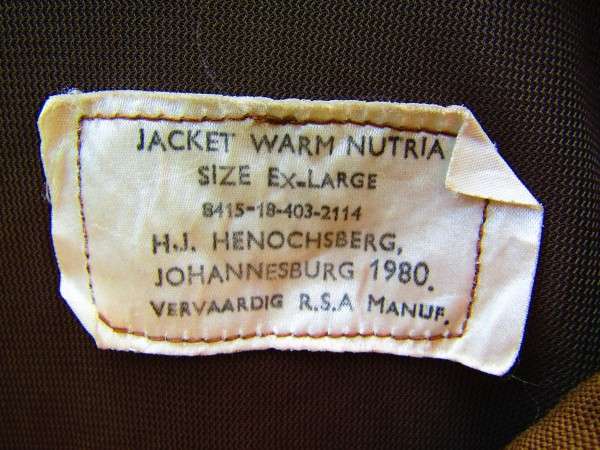 Nutria Bush Jacket size X Large