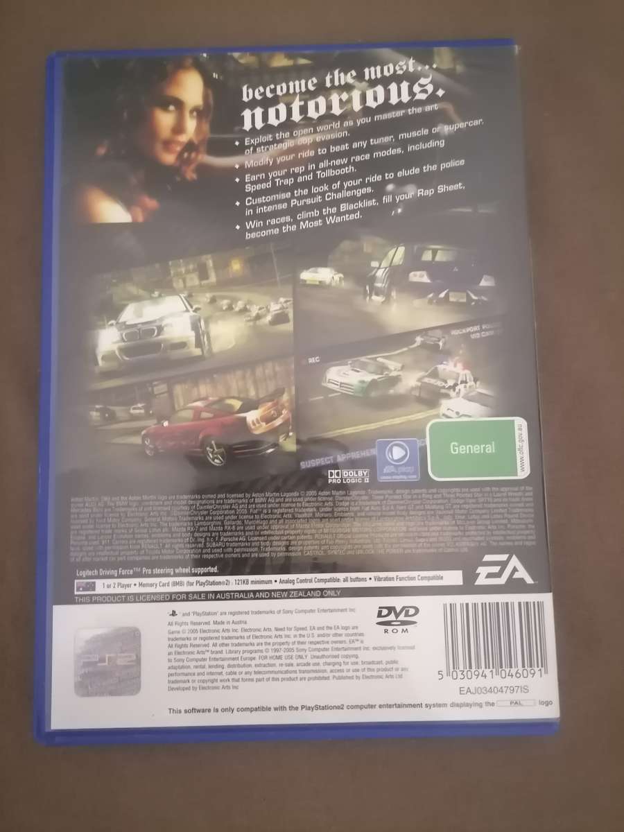 Need For Speed Most Wanted - Playstation 2 - WITH BOOKLET NEAR MINT