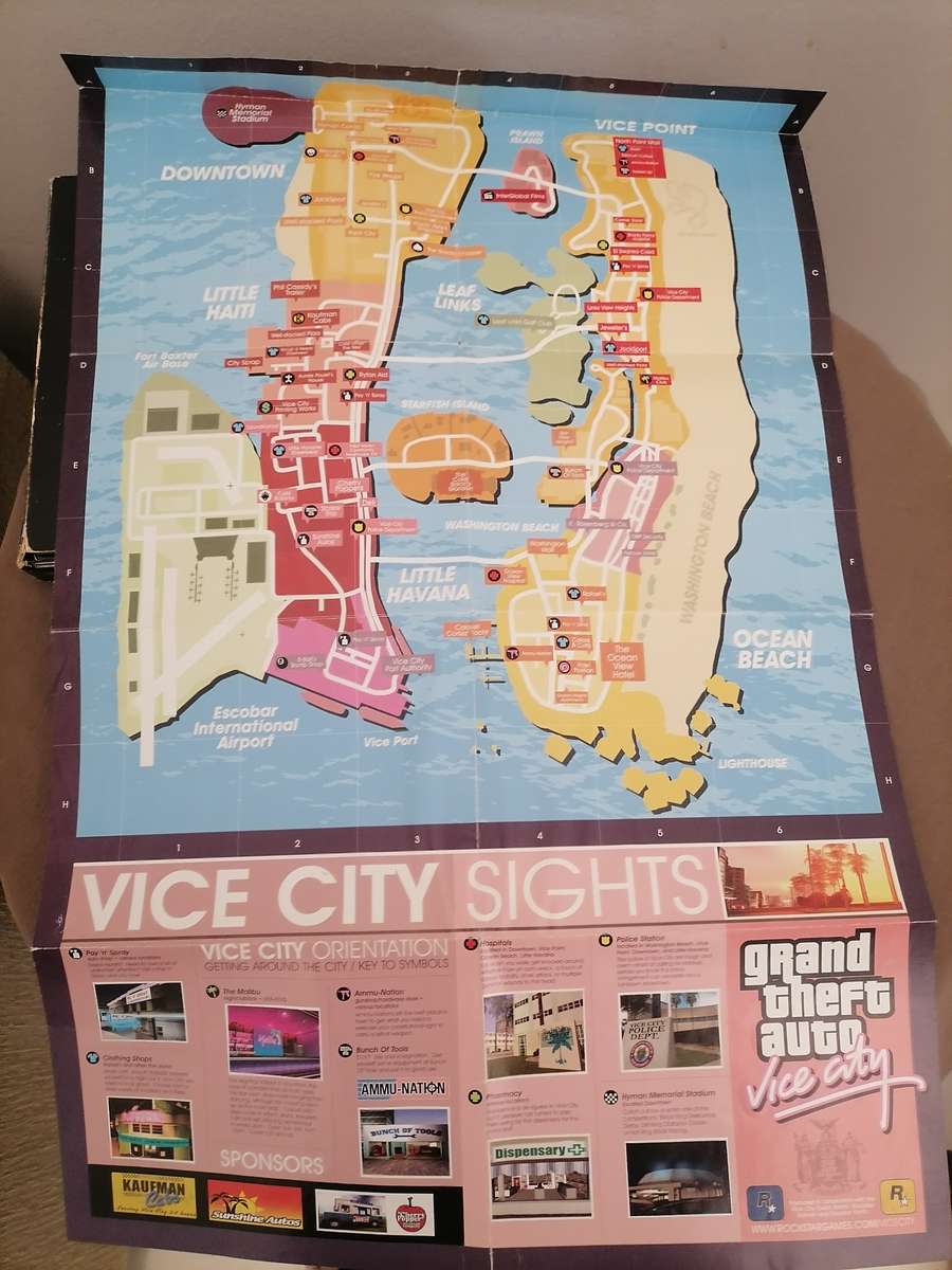 Grand Theft Auto Vice City PC WINDOWS 98/2000/ME/XP BIG BOX - WITH BOOKLET AND MAP/POSTER - NM