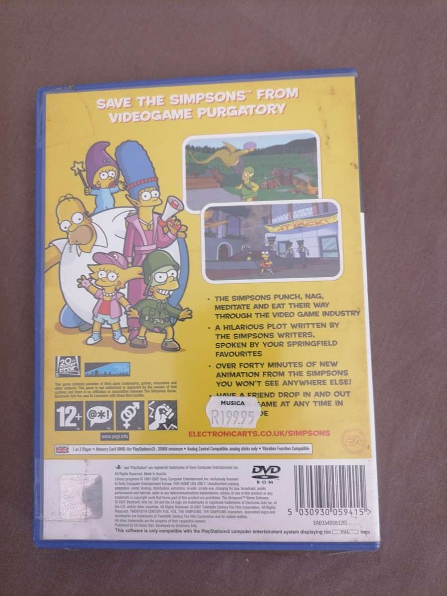 The Simpsons Game- Playstation 2 - WITH BOOKLET NEAR MINT CONDITION