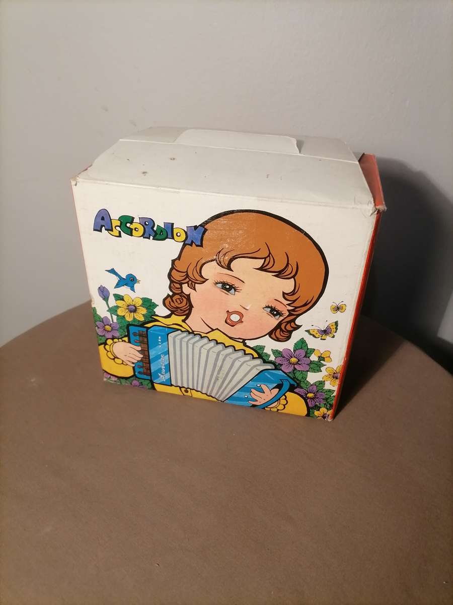 Vintage Golden Cup Child's Accordion Toy With Box - 100% WORKING