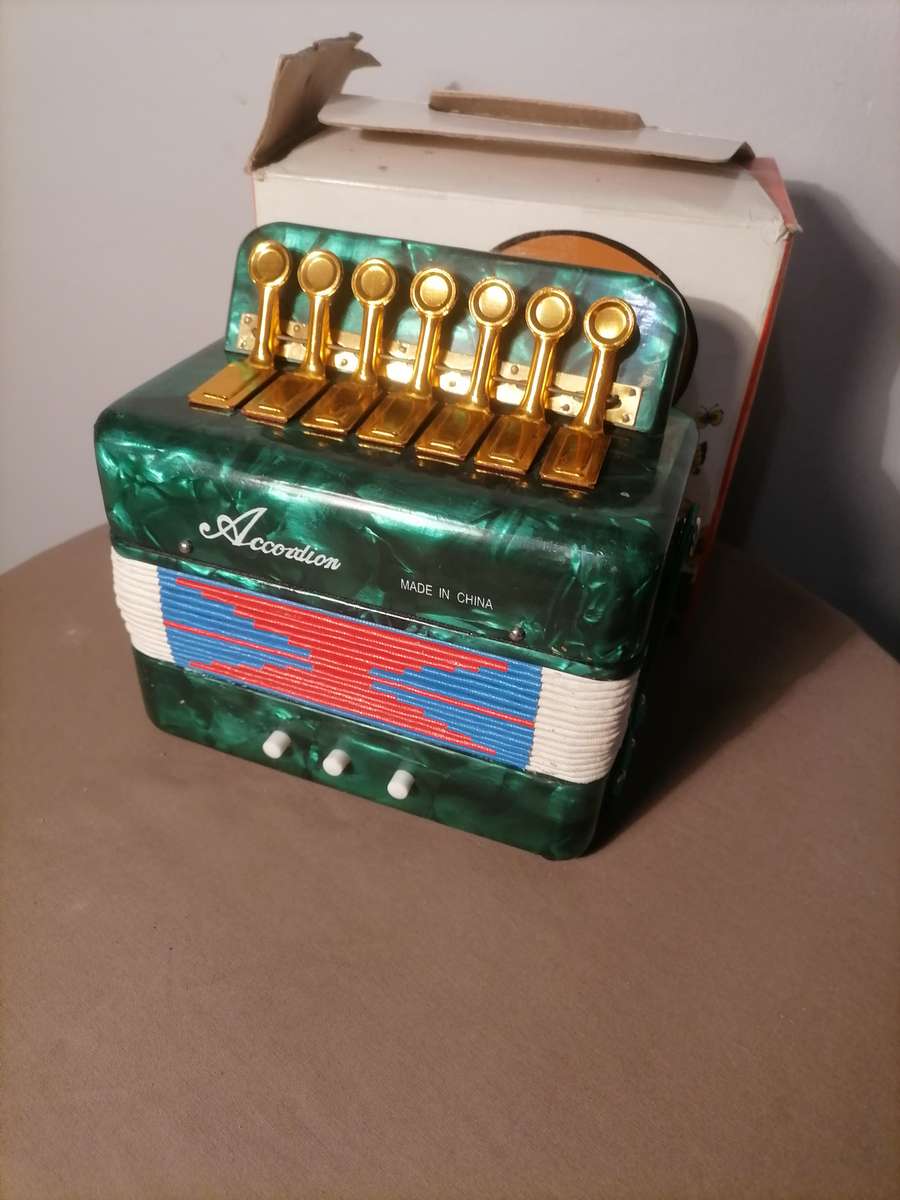 Vintage Golden Cup Child's Accordion Toy With Box - 100% WORKING