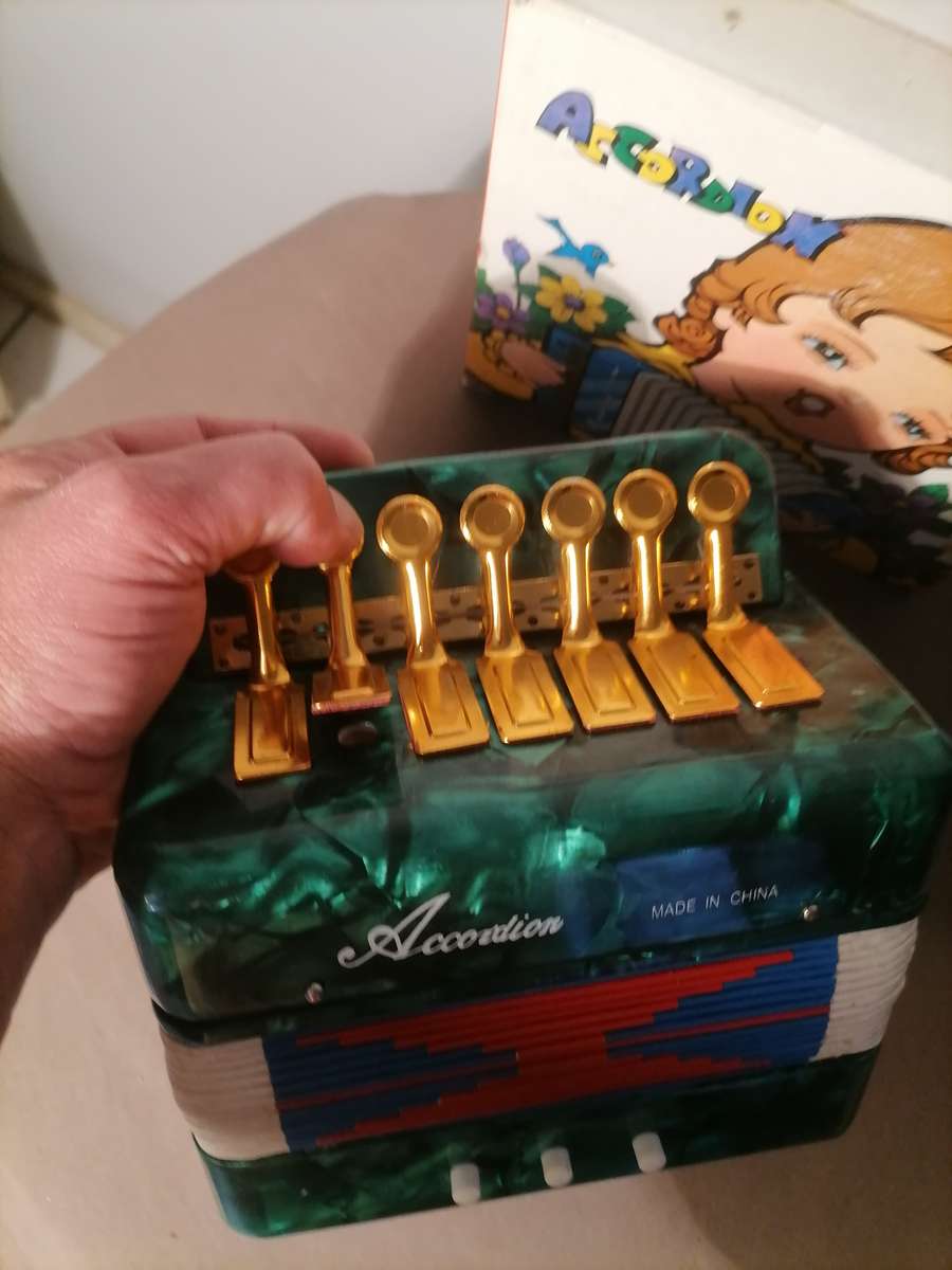 Vintage Golden Cup Child's Accordion Toy With Box - 100% WORKING