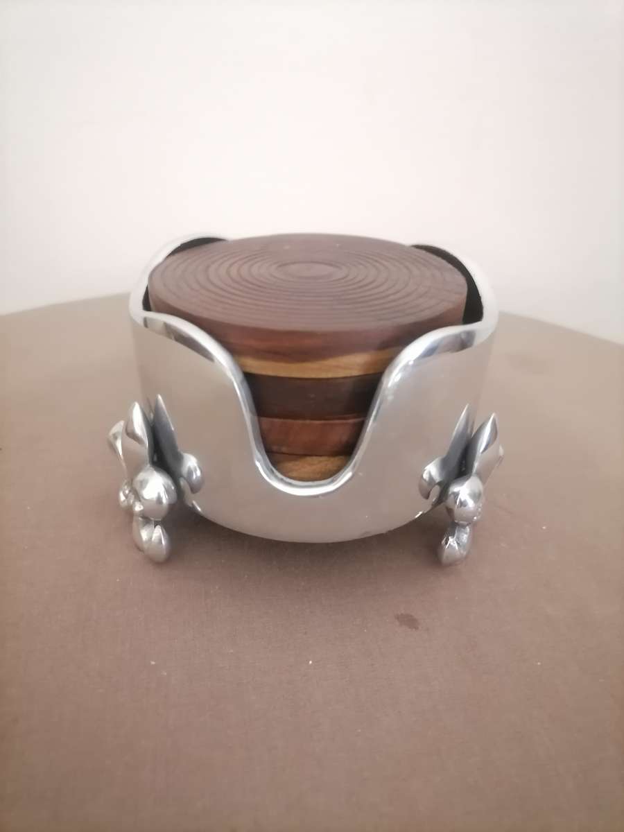 Like Carol Boyce Salad Bowl 20 CM W X 11 CM H - Coaster Holder 11 CM W X 7,5 CM H Metal