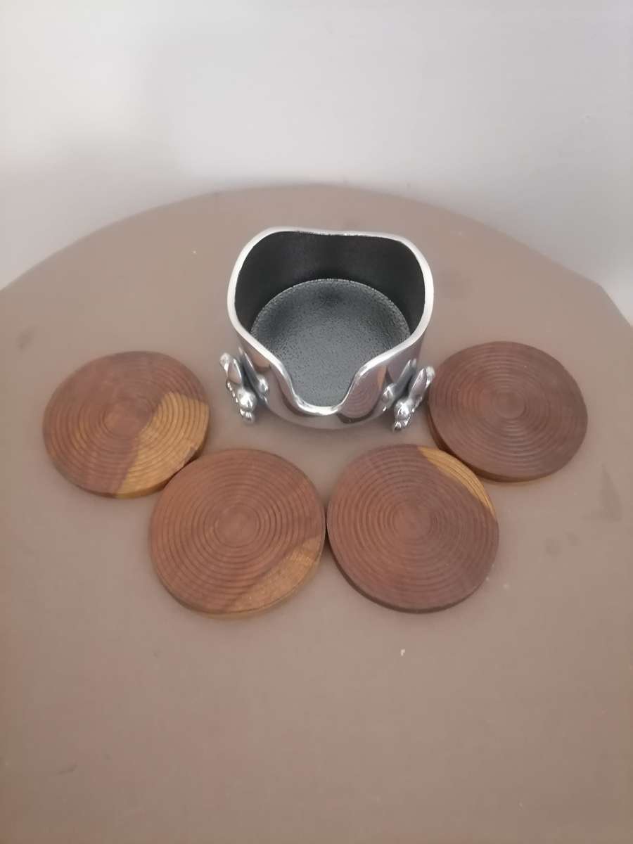 Like Carol Boyce Salad Bowl 20 CM W X 11 CM H - Coaster Holder 11 CM W X 7,5 CM H Metal