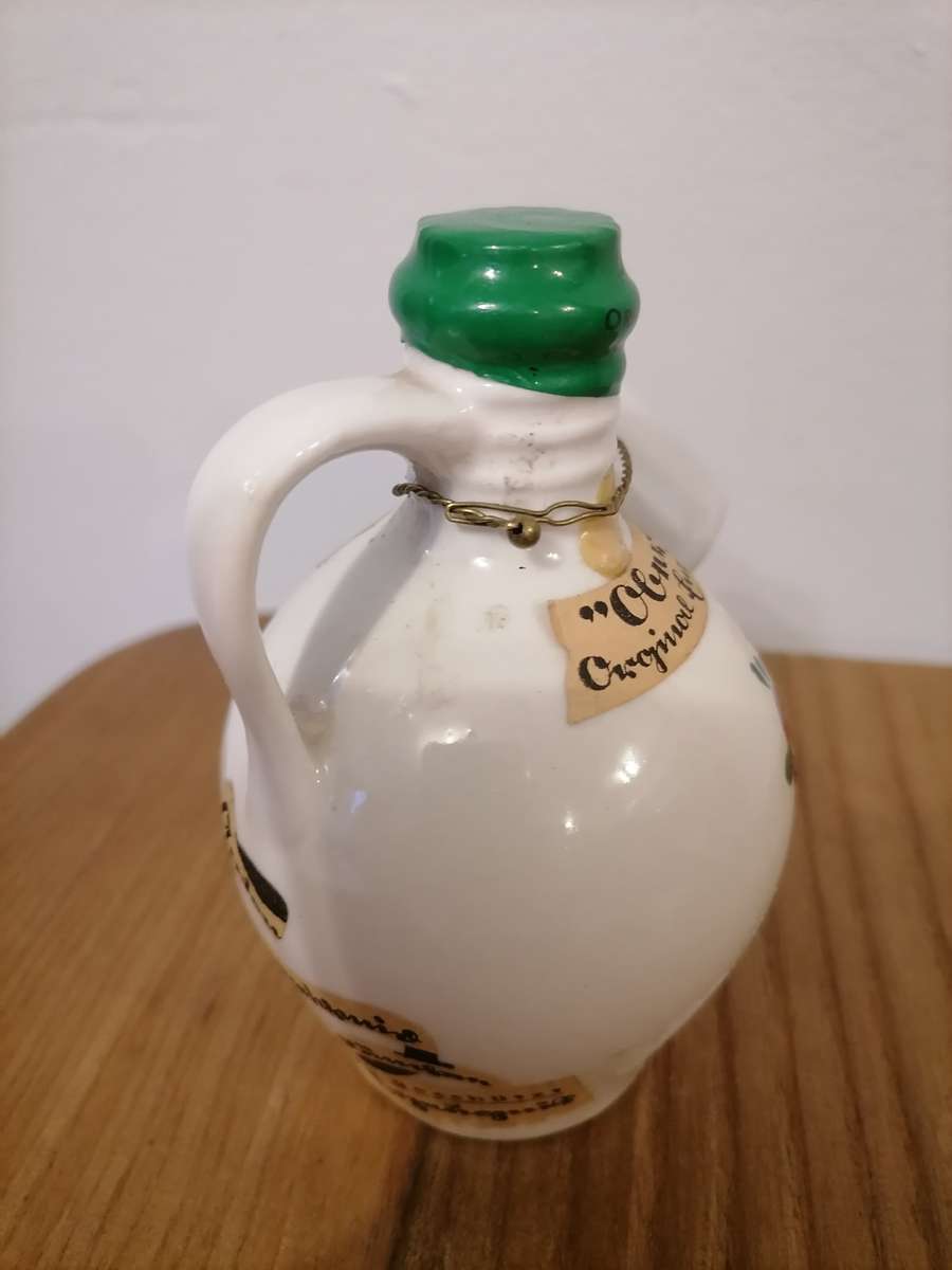 1920'S - Antique Anton Riemerschmid liquor 38 vol%, hand painted with tot glass sealed - AMAZING