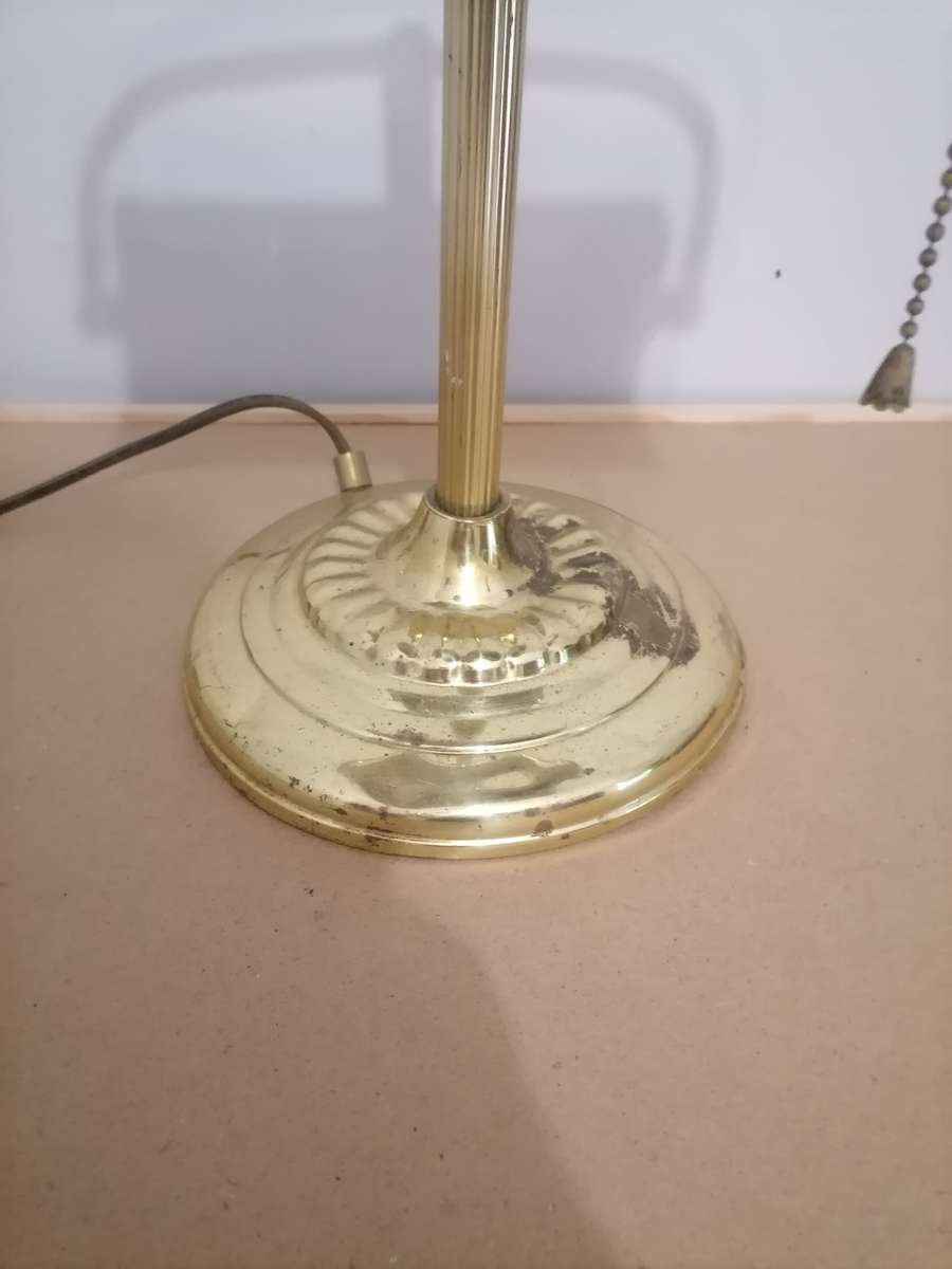 Bankers Desk Lamp solid Brass Golden Triangle Triangular MCM Vintage  100% WORKING
