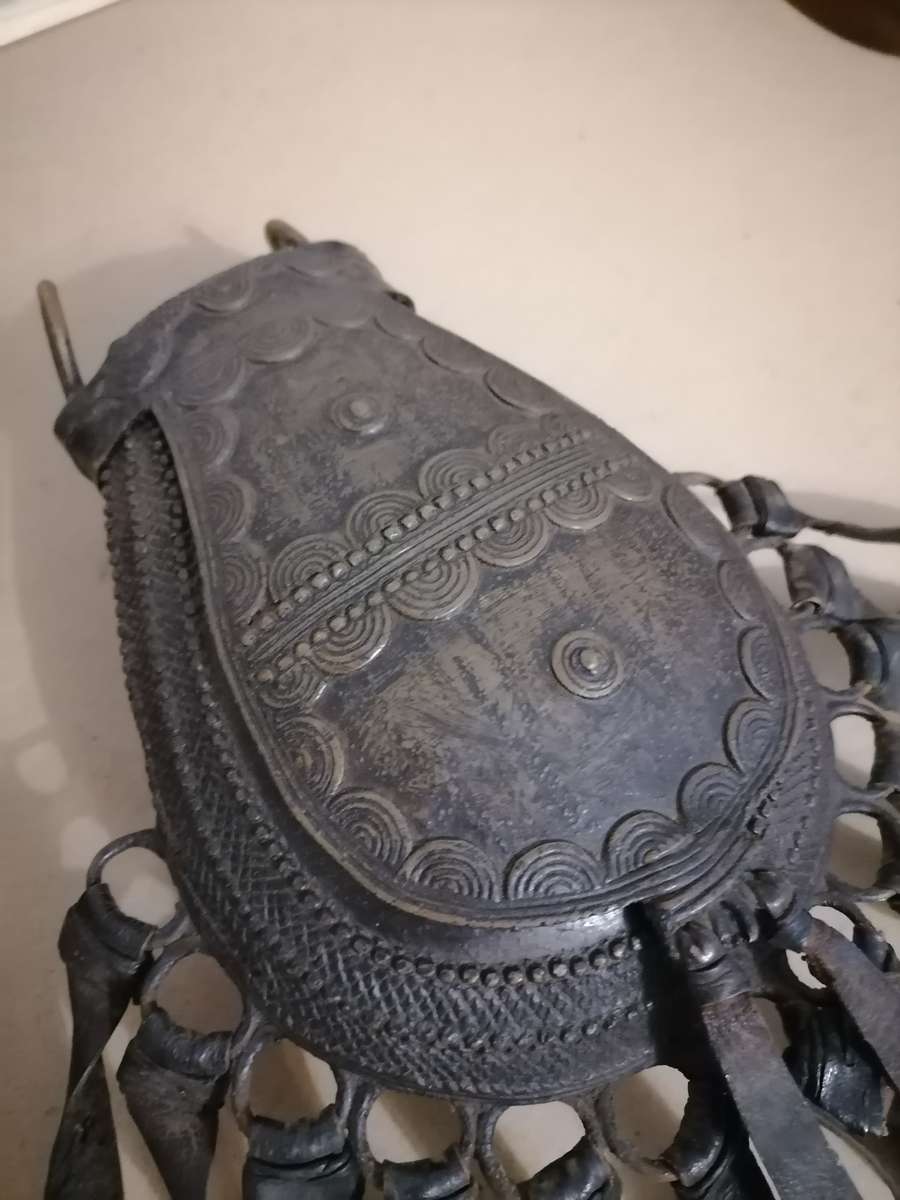 LATE 19TH CENTURY - Antique Nupe of Nigeria Tribal Bronze Bag ARTEFACT - herbal medicines, Traveling