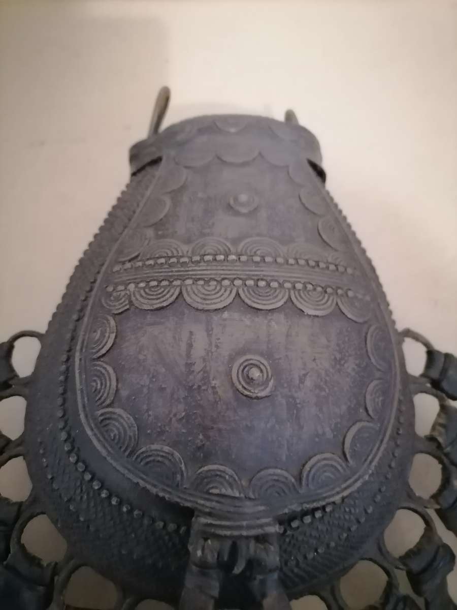 LATE 19TH CENTURY - Antique Nupe of Nigeria Tribal Bronze Bag ARTEFACT - herbal medicines, Traveling