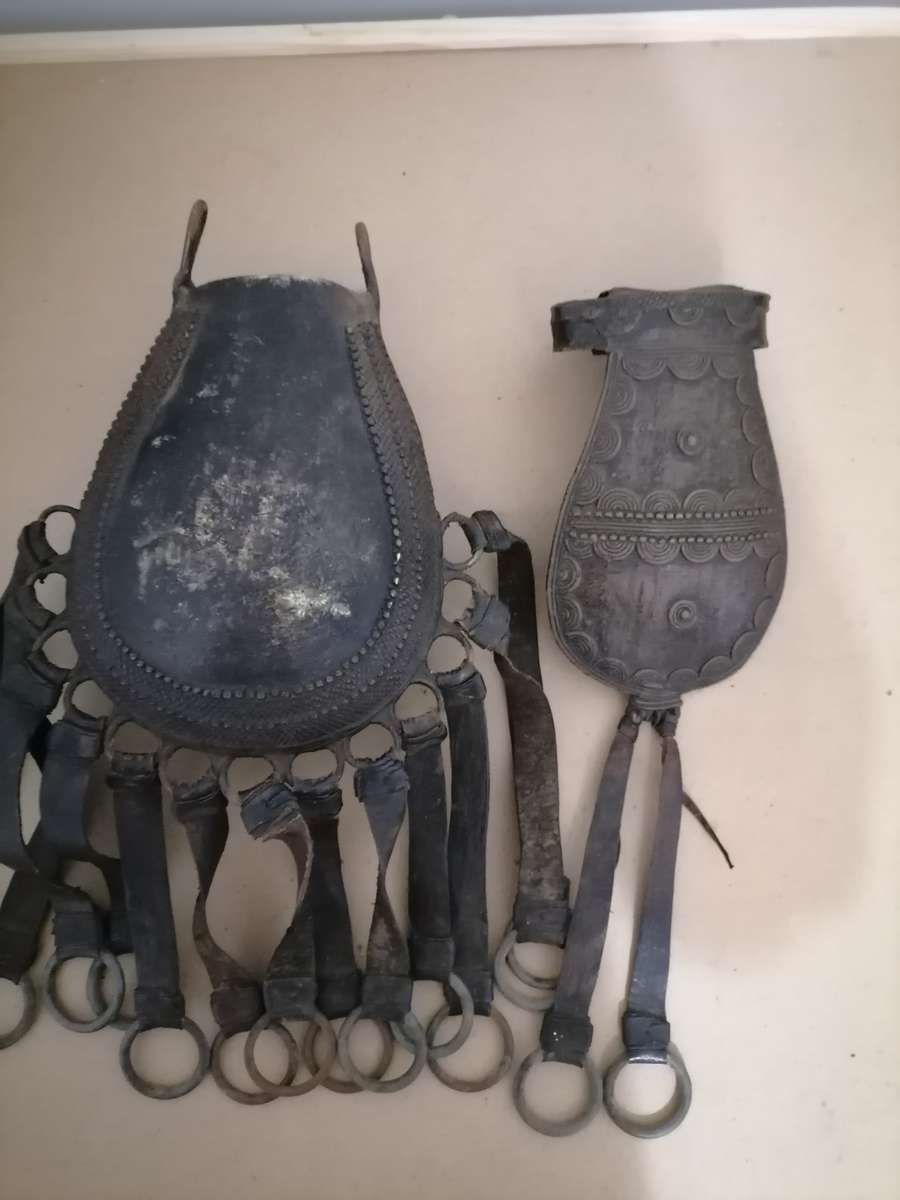 LATE 19TH CENTURY - Antique Nupe of Nigeria Tribal Bronze Bag ARTEFACT - herbal medicines, Traveling